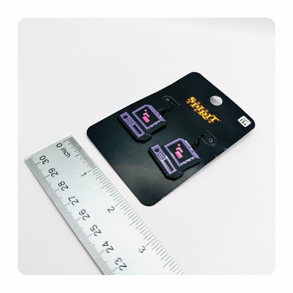 ★ NWT Spirit Computer Dangling Earrings - Purple/Black ★ - Picture 14 of 16